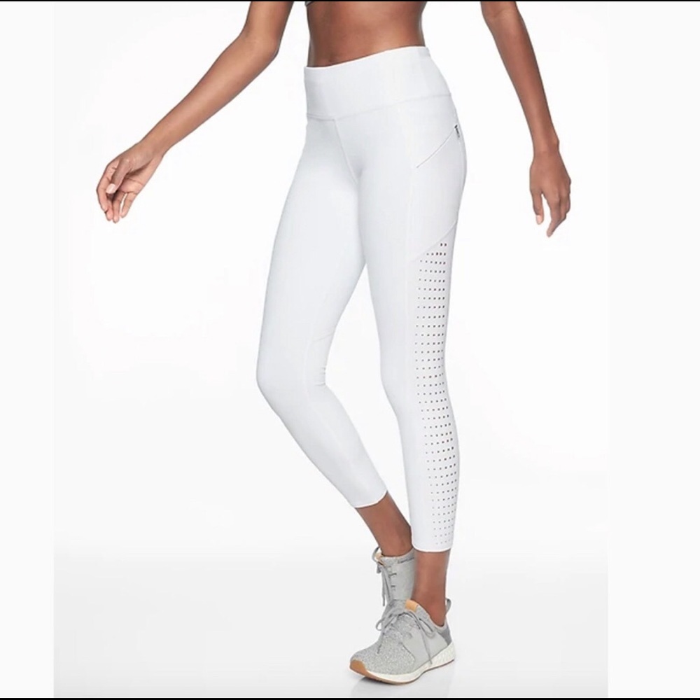 Athleta 7/8 cut-out legging, white—M